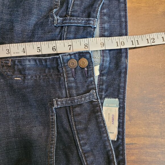 Vtg GAP Jeans Women 6 R Bowery Curvy Flare Low Rise Button Flap Dark Wash Y2K - Picture 9 of 12